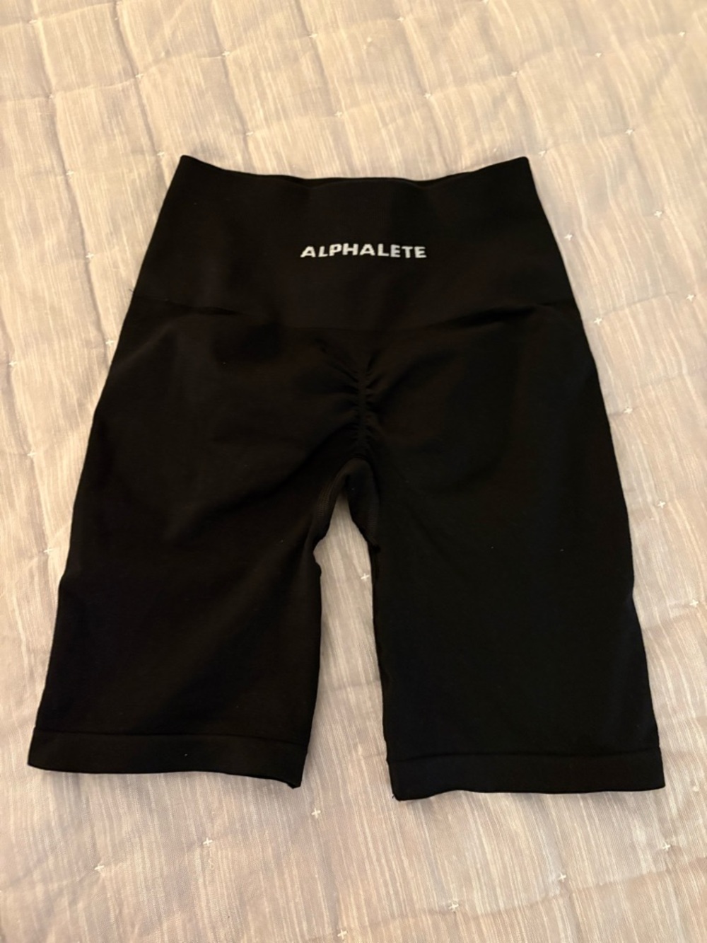 Alphalete Black High-Waist Scrunch Bike Shorts